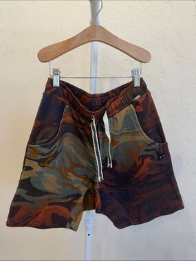 Kids Camo Drawstring Shorts - Brown/Green